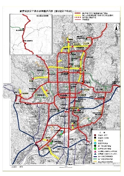 耐震補強完了済の重要路線図（5年後）