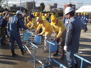 他都市との合同訓練の様子