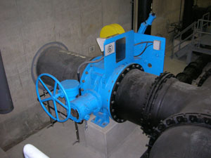 浄水場に設置の緊急遮断弁